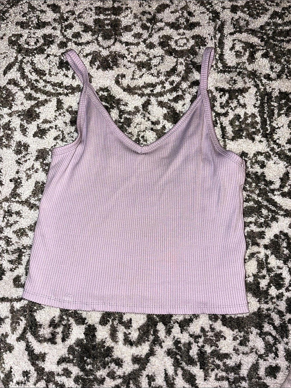 American Eagle Ribbed V-Neck Cami Tank Top Purple Small